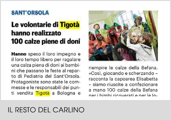 COMMESSE TIGOTÀ AL SANT'ORSOLA DI BOLOGNA